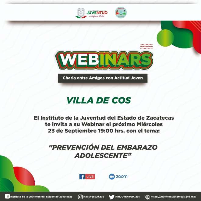 Invitan a jvenes de Villa de Cos a charla virtual 