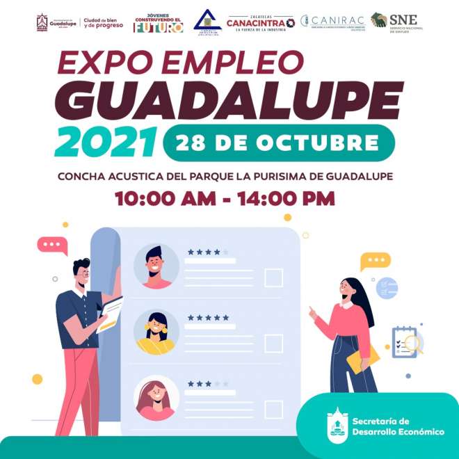 Ofertarn 700 vacantes en Expo Empleo Guadalupe 2021