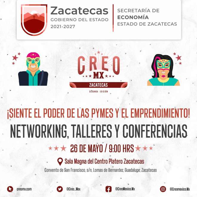 Invita Gobierno de Zacatecas a jvenes emprendedores a participar en Creo MX