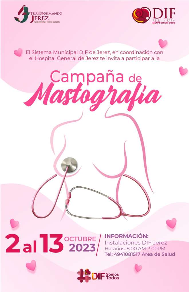 DIF Jerez ofrecer mastografas gratuitas en el mes Rosa