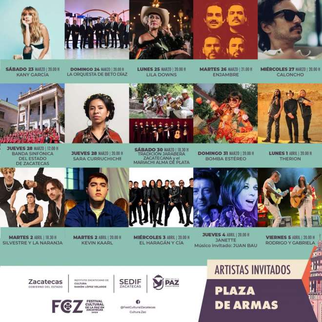 Arte y cultura internacional en el 38 Festival Cultural Zacatecas 2024