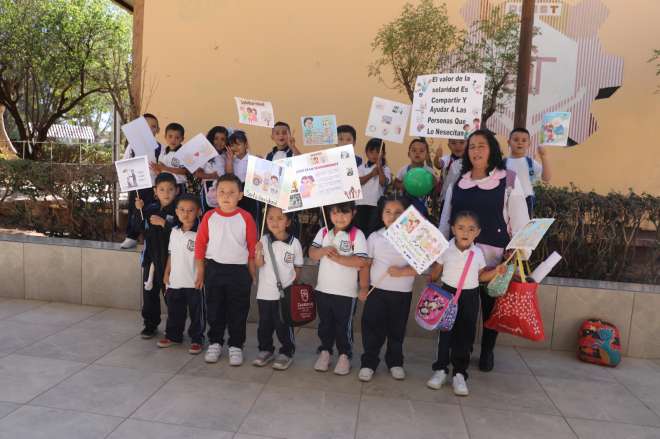 Difunden valores y promueven la paz alumnas y alumnos de preescolar en secundaria de Tacoaleche