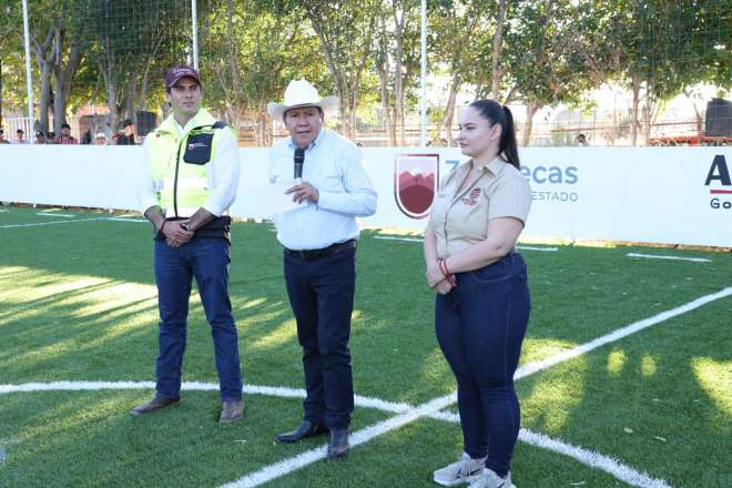 Entrega Gobernador a juventud de Atolinga la rehabilitacin de la cancha de futbol rpido