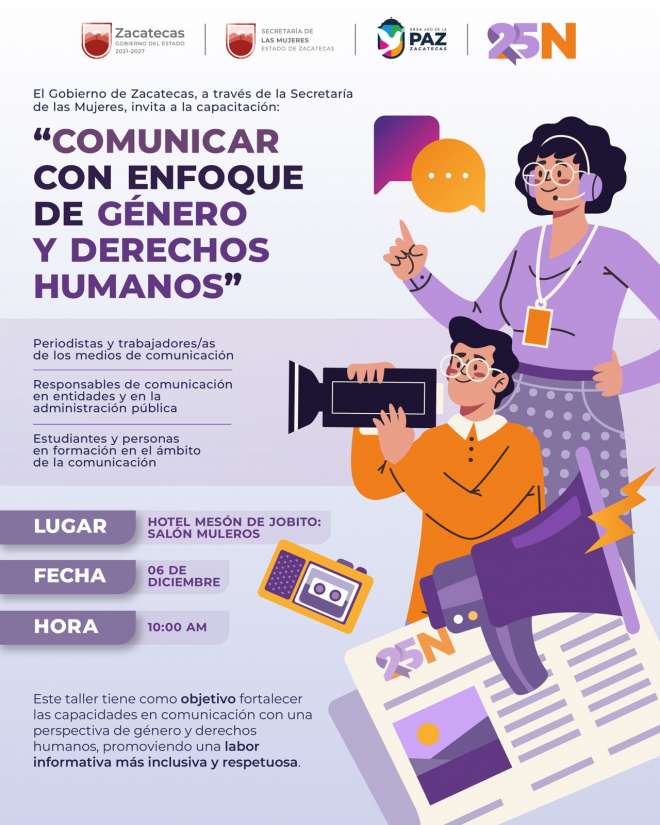 Invitan a participar en la capacitaci�n Comunicar con Enfoque de G�nero y Derechos Humanos